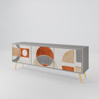 SPACE AROUND Móvel de TV com 3 Portas em Acabamento Cinzento