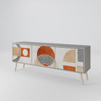 SPACE AROUND Móvel de TV com 3 Portas em Acabamento Cinzento