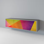 VIVID GEOMETRY Móvel de TV com 3 Portas em Acabamento Cinzento