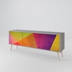 VIVID GEOMETRY Móvel de TV com 3 Portas em Acabamento Cinzento