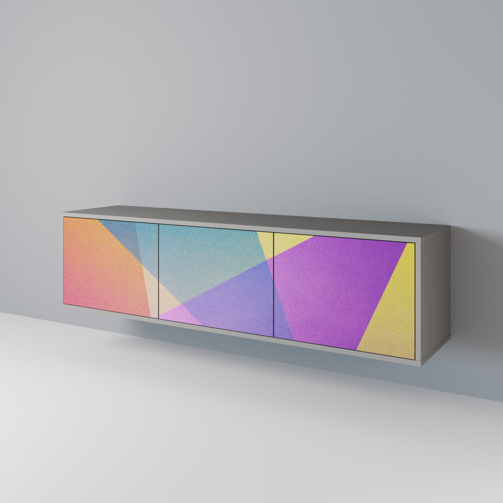 BRIGHT GEOMETRY Móvel de TV com 3 Portas em Acabamento Cinzento