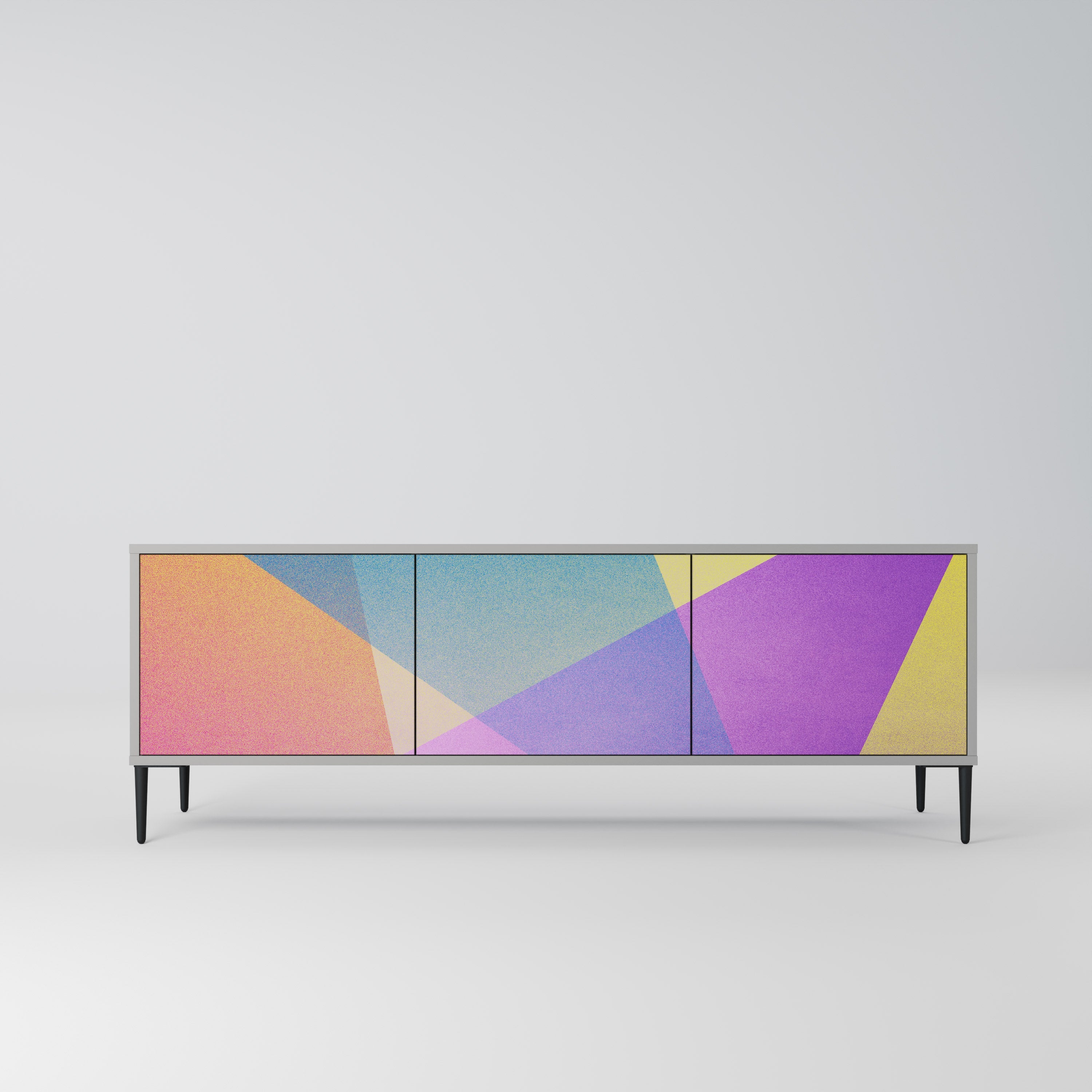 BRIGHT GEOMETRY Móvel de TV com 3 Portas em Acabamento Cinzento