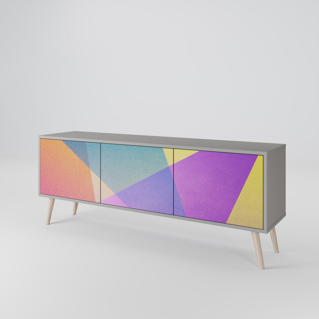 BRIGHT GEOMETRY Móvel de TV com 3 Portas em Acabamento Cinzento