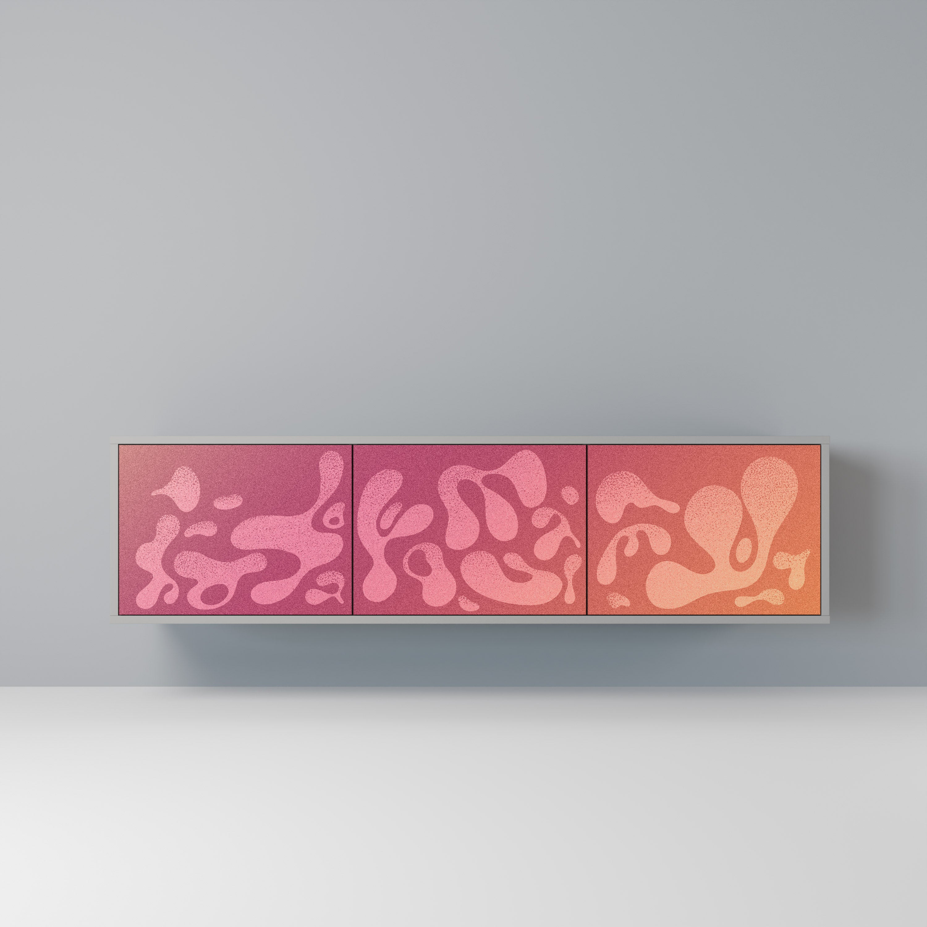 IRREGULAR PINK Móvel de TV com 3 Portas em Acabamento Cinzento