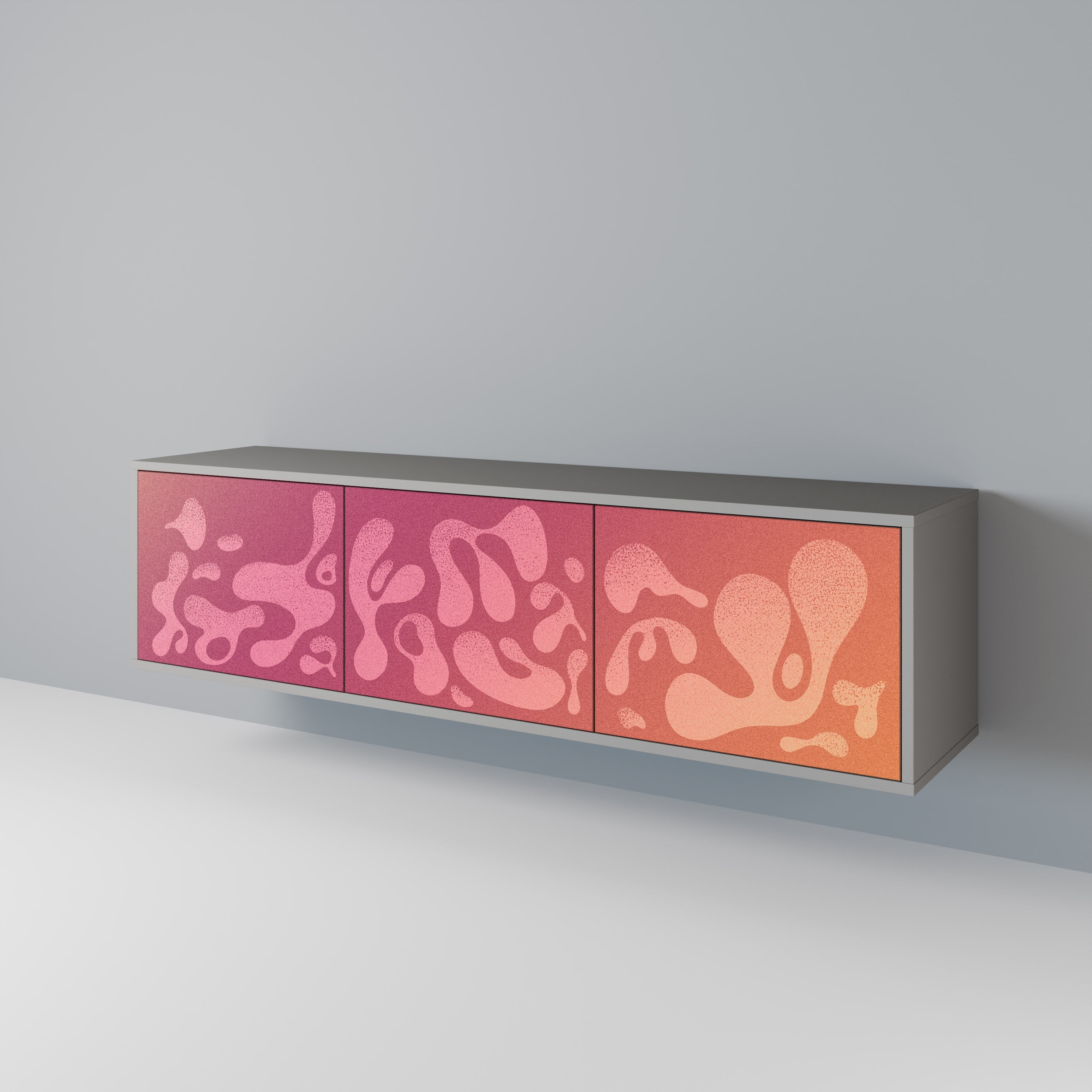 IRREGULAR PINK Móvel de TV com 3 Portas em Acabamento Cinzento