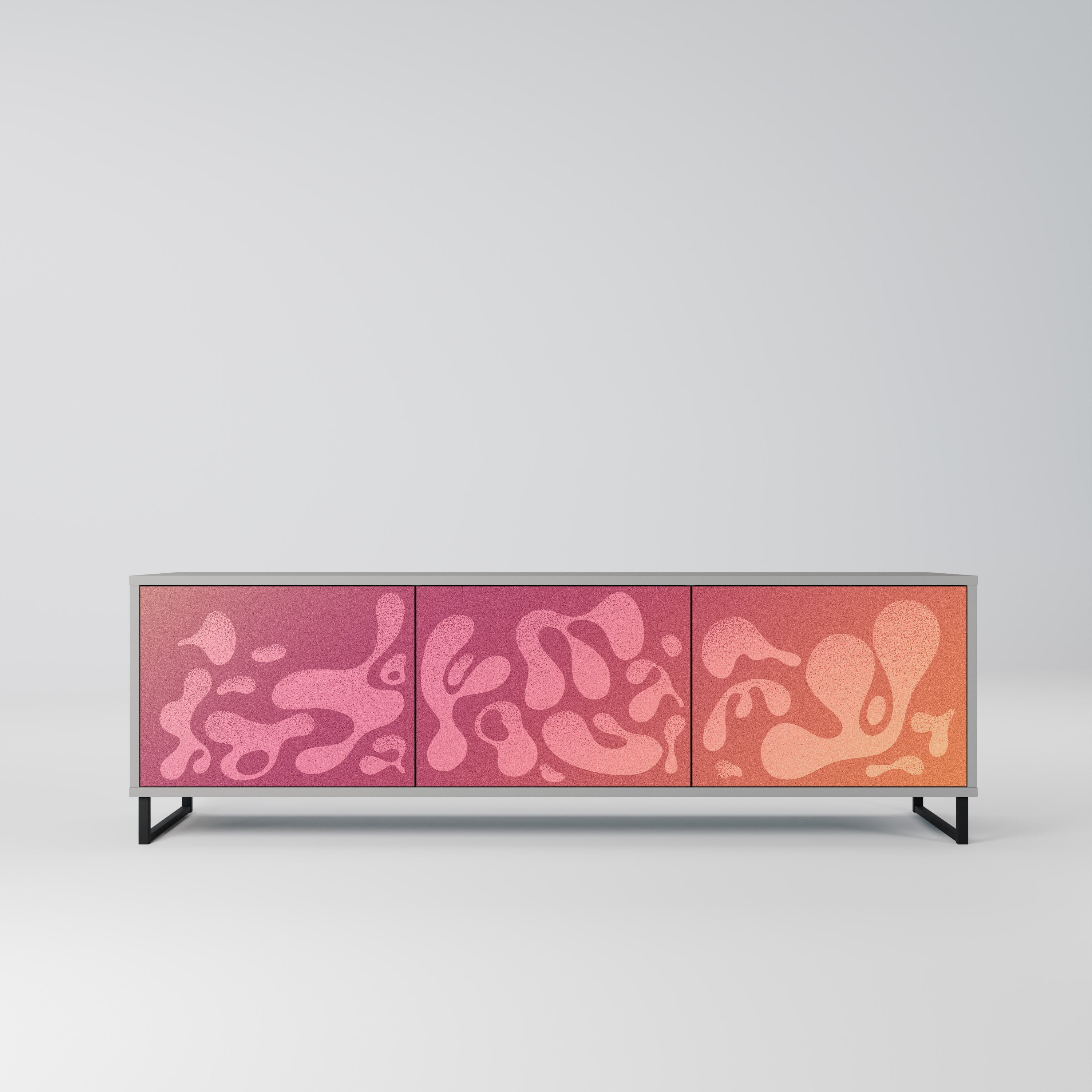 IRREGULAR PINK Móvel de TV com 3 Portas em Acabamento Cinzento