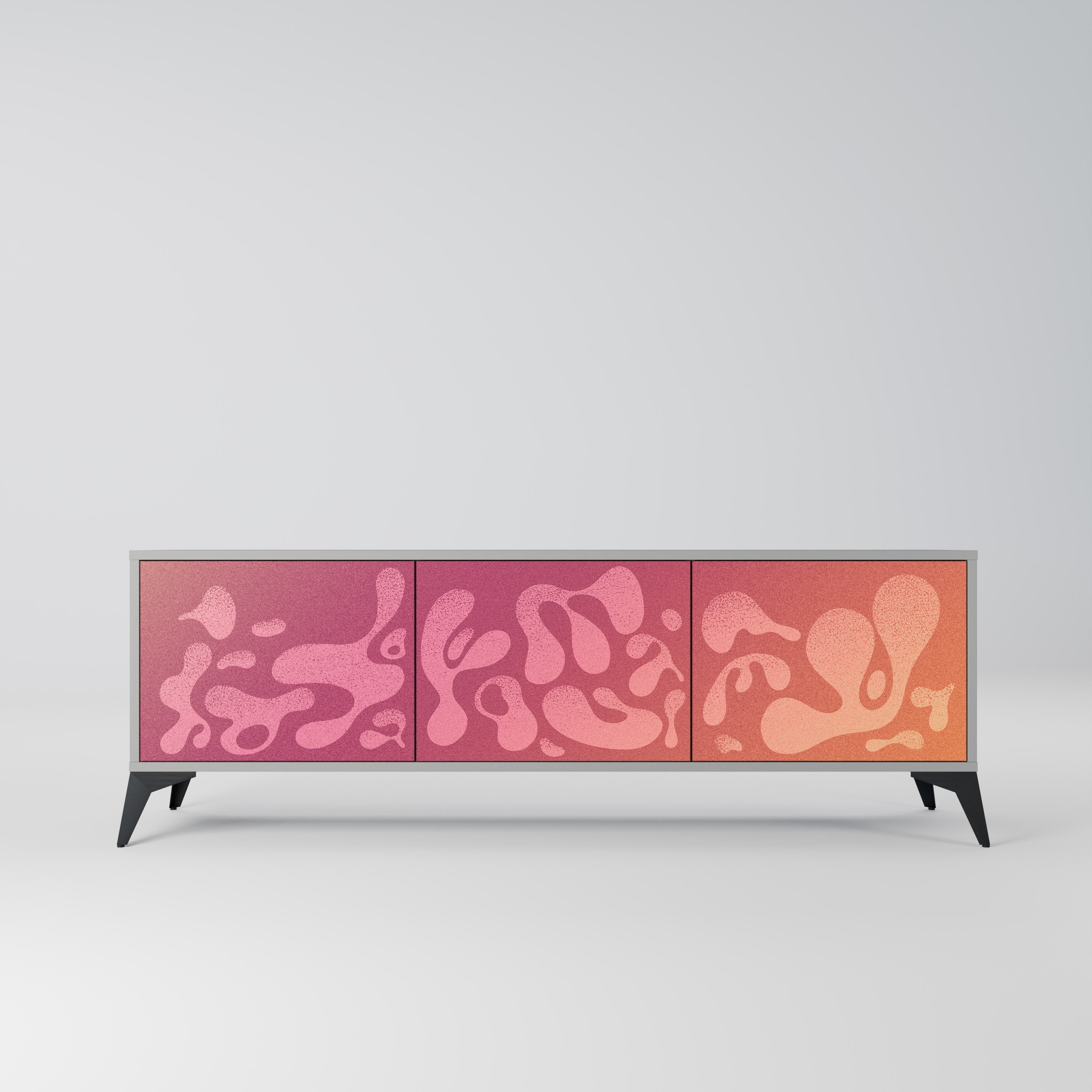 IRREGULAR PINK Móvel de TV com 3 Portas em Acabamento Cinzento