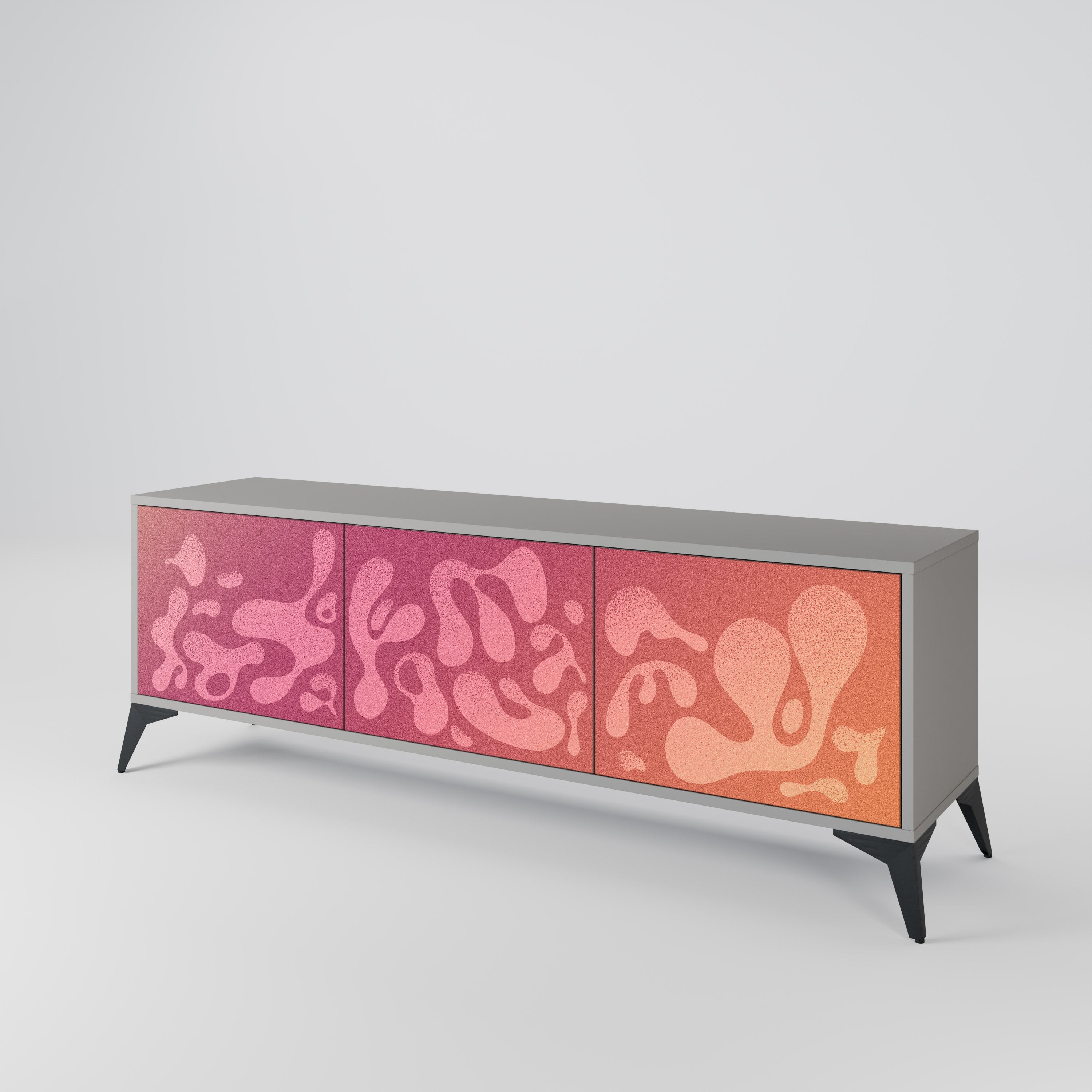 IRREGULAR PINK Móvel de TV com 3 Portas em Acabamento Cinzento