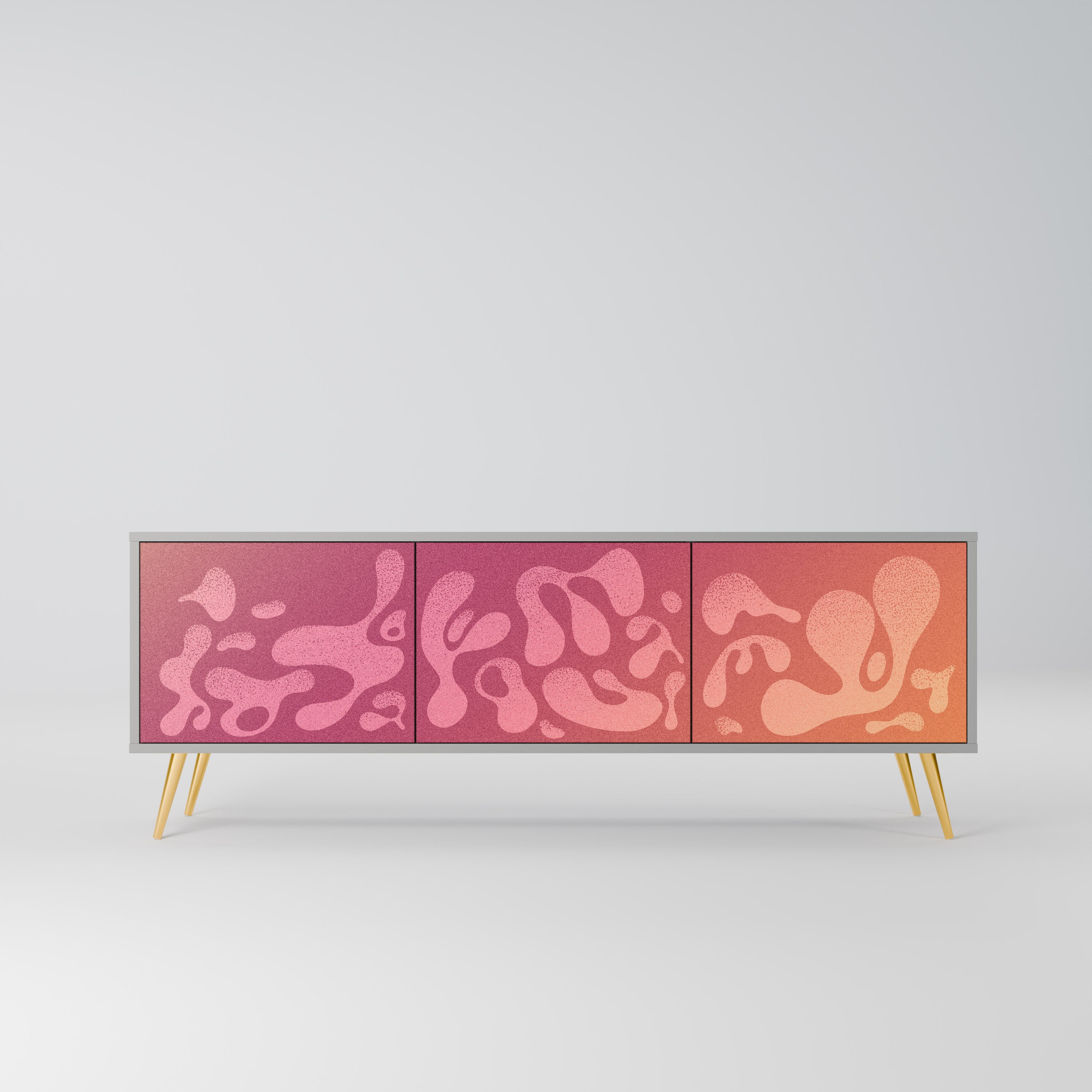 IRREGULAR PINK Móvel de TV com 3 Portas em Acabamento Cinzento