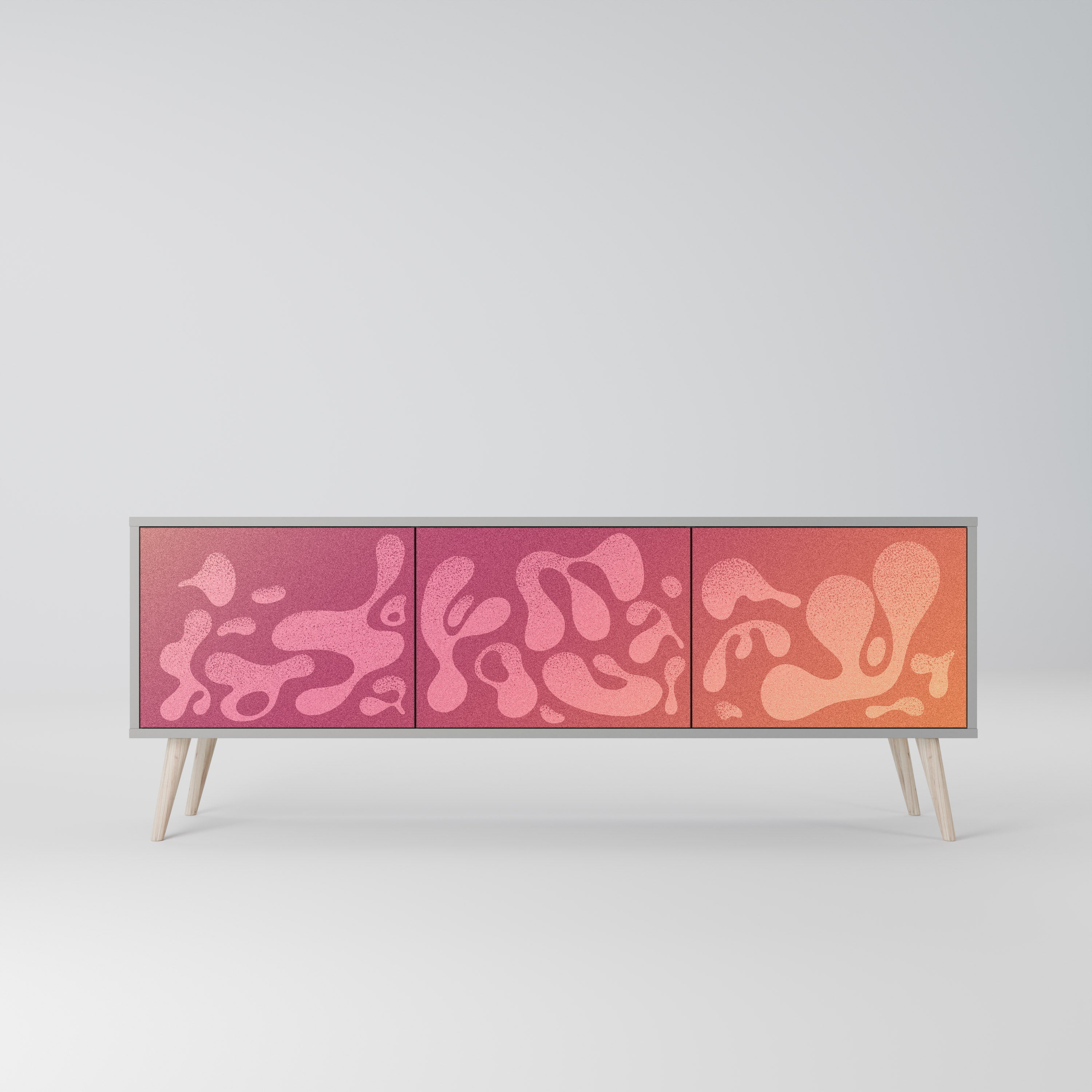 IRREGULAR PINK Móvel de TV com 3 Portas em Acabamento Cinzento