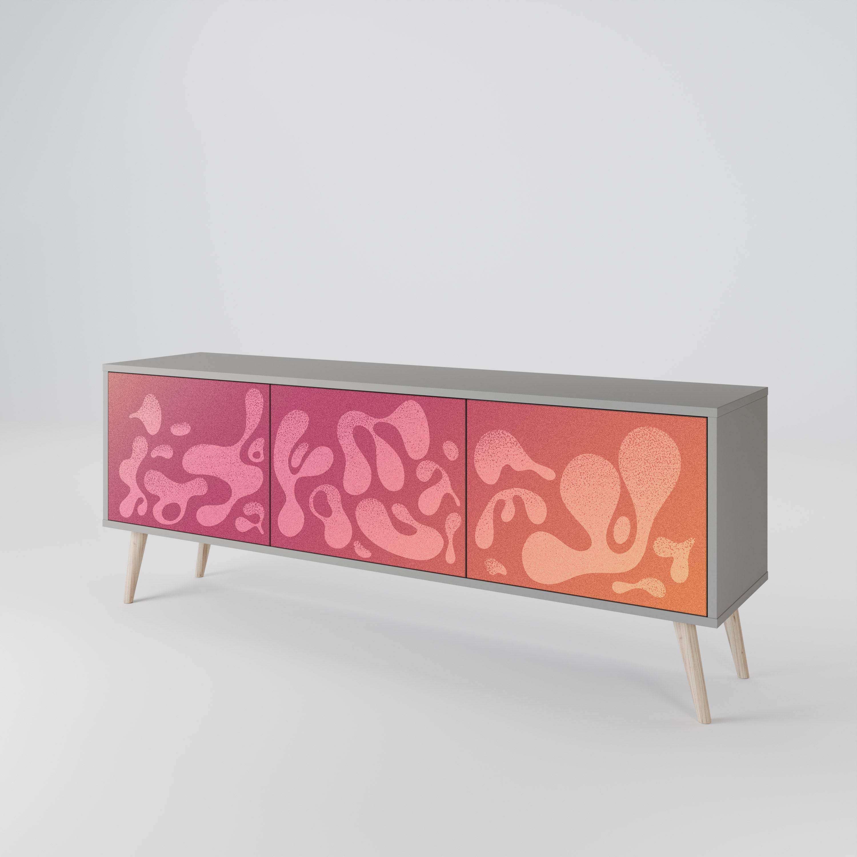 IRREGULAR PINK Móvel de TV com 3 Portas em Acabamento Cinzento