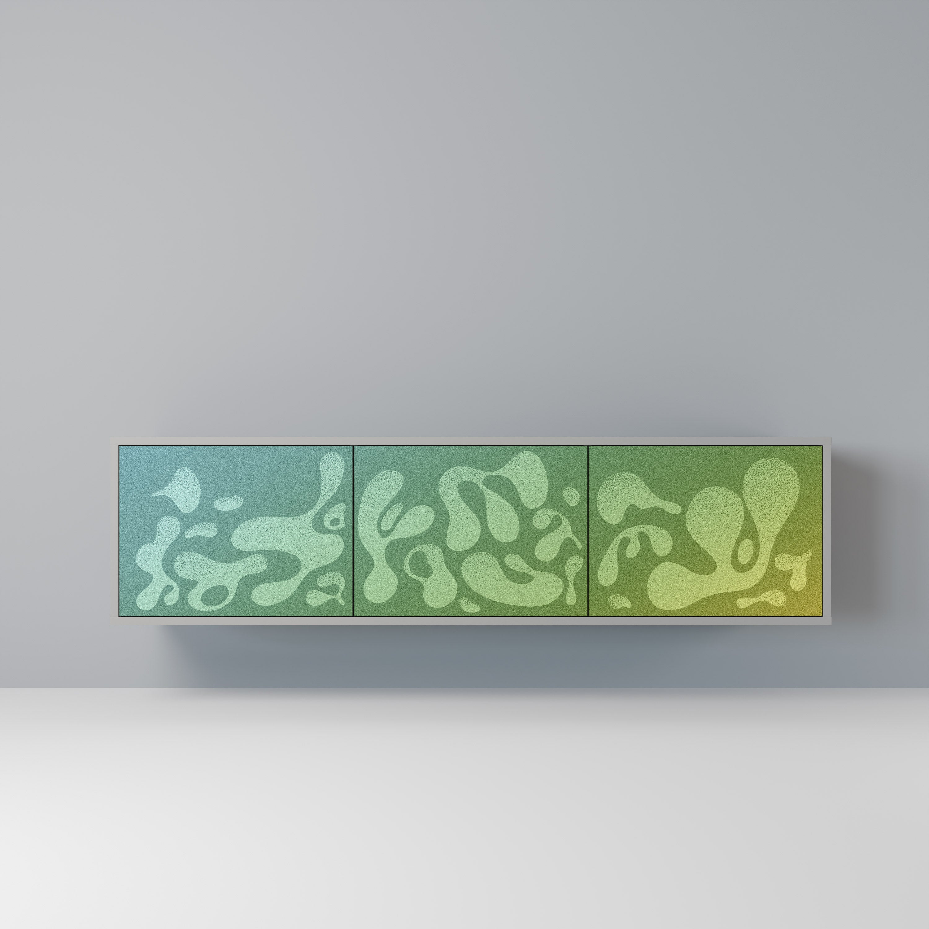 IRREGULAR BLUE Móvel de TV com 3 Portas em Acabamento Cinzento