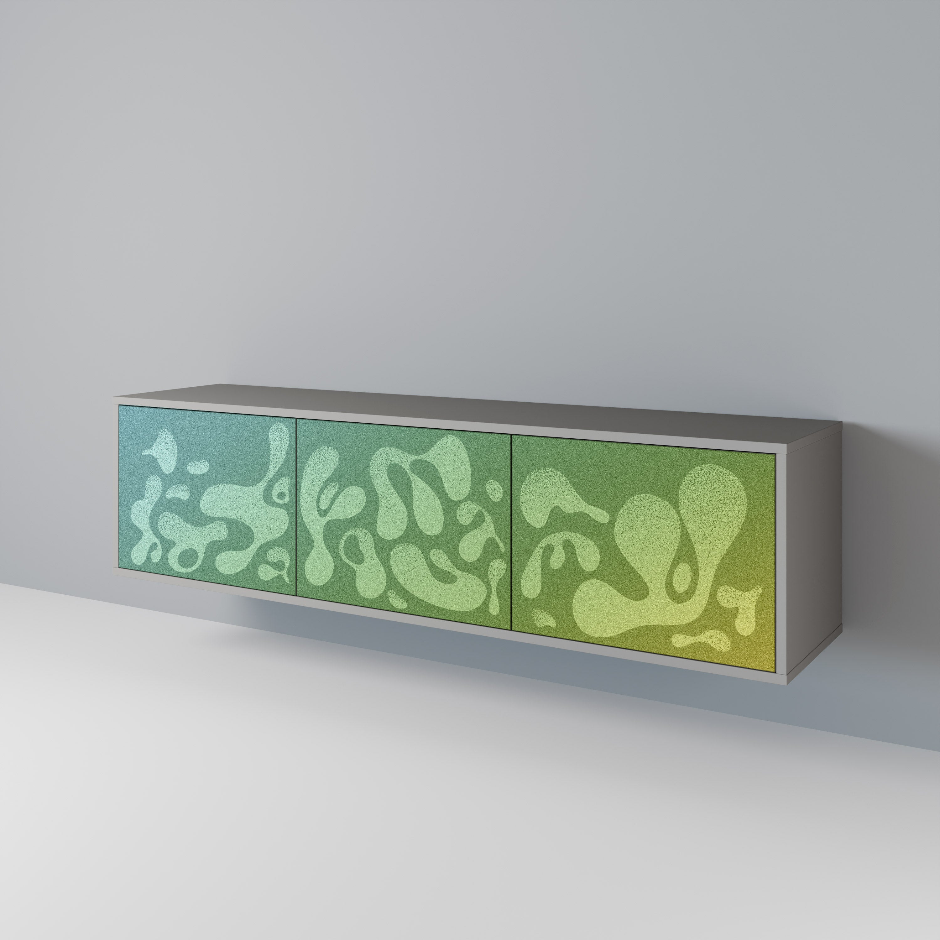 IRREGULAR BLUE Móvel de TV com 3 Portas em Acabamento Cinzento