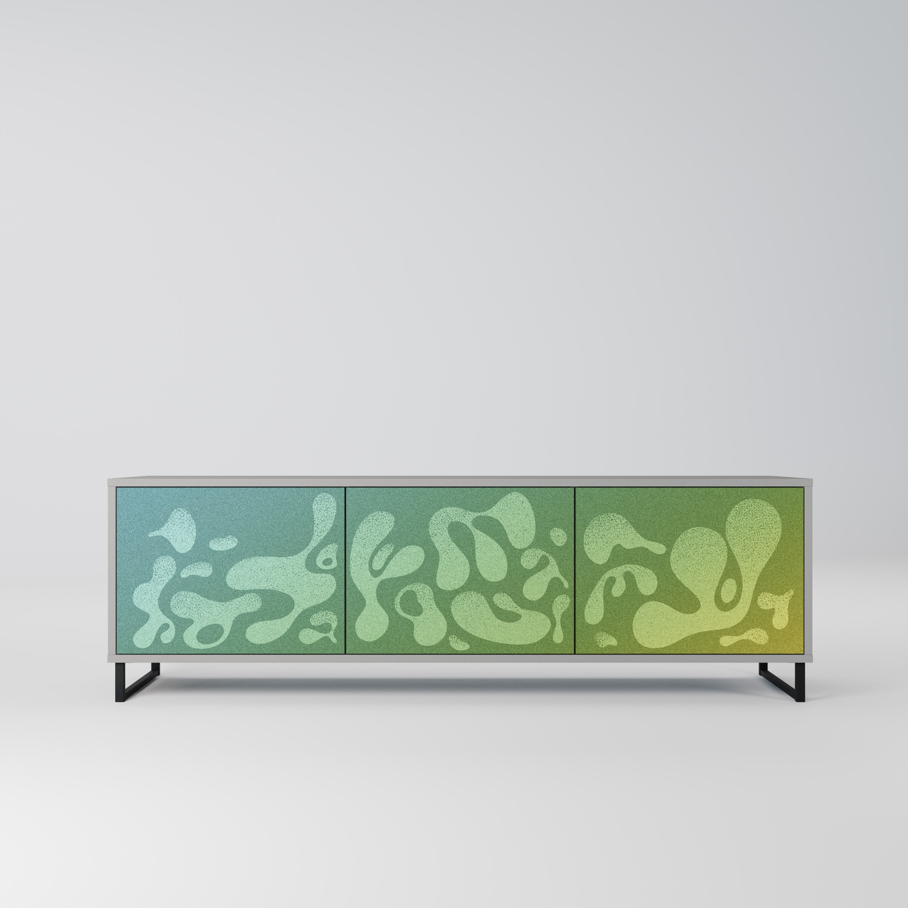 IRREGULAR BLUE Móvel de TV com 3 Portas em Acabamento Cinzento