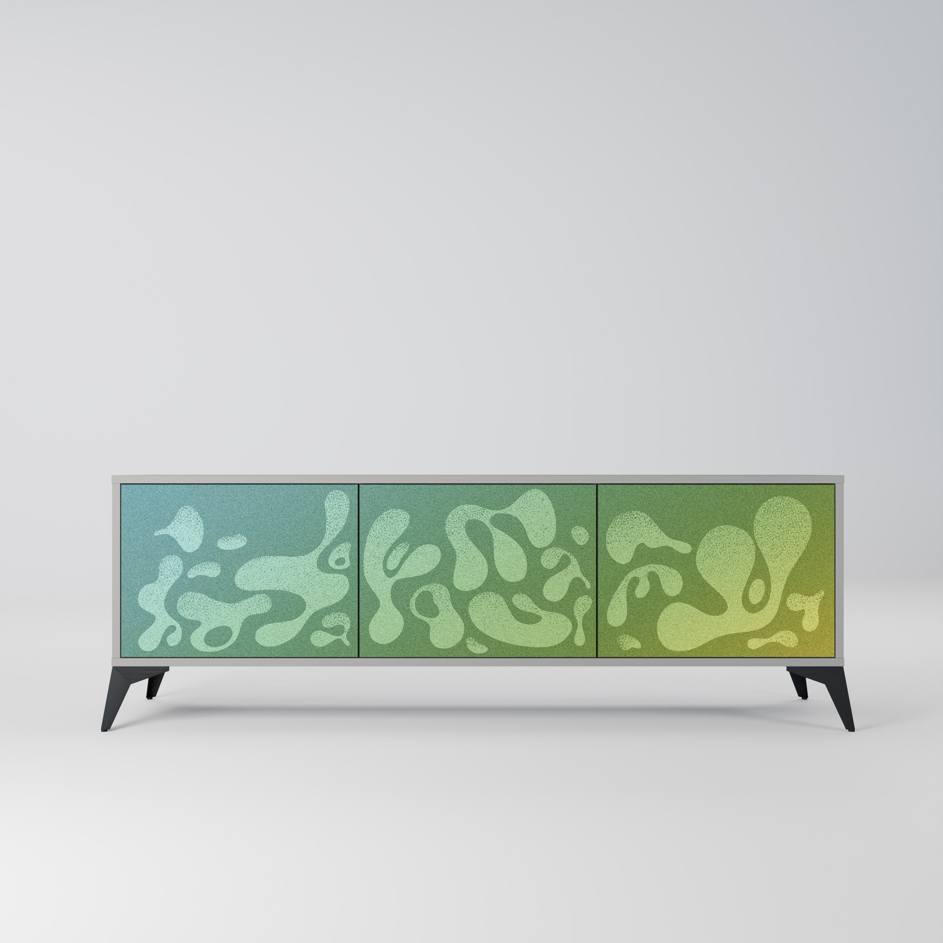 IRREGULAR BLUE Móvel de TV com 3 Portas em Acabamento Cinzento