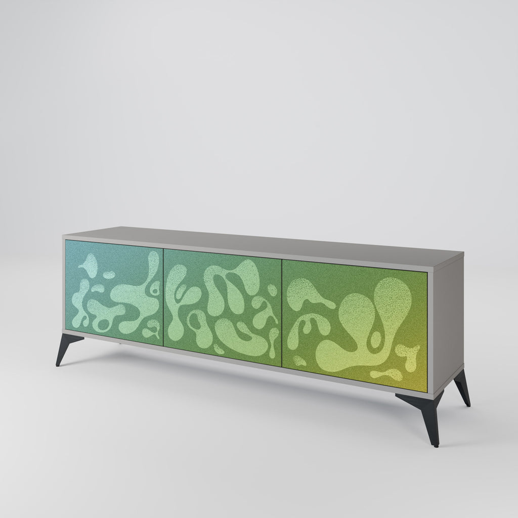 IRREGULAR BLUE Móvel de TV com 3 Portas em Acabamento Cinzento