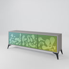 IRREGULAR BLUE Móvel de TV com 3 Portas em Acabamento Cinzento