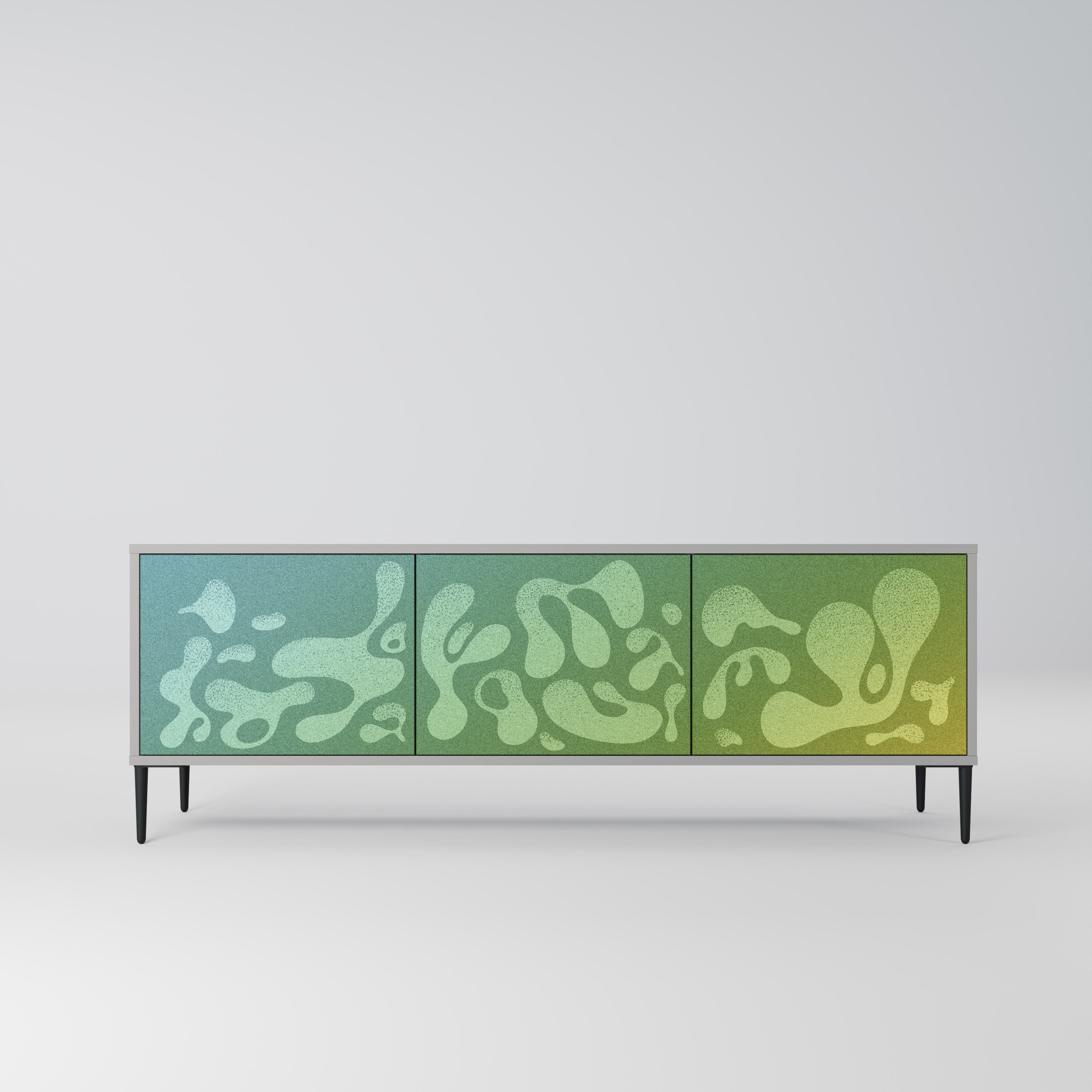 IRREGULAR BLUE Móvel de TV com 3 Portas em Acabamento Cinzento