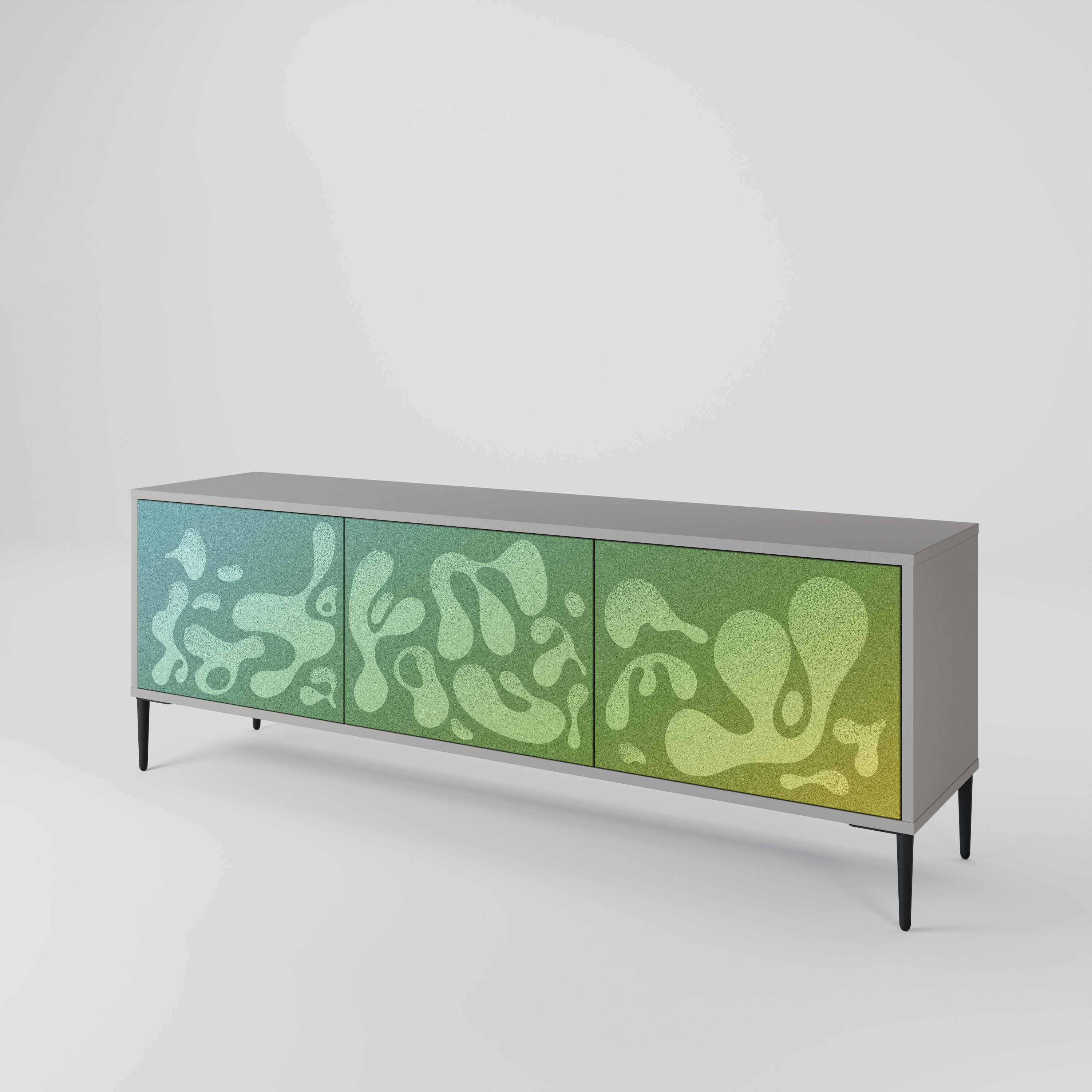 IRREGULAR BLUE Móvel de TV com 3 Portas em Acabamento Cinzento