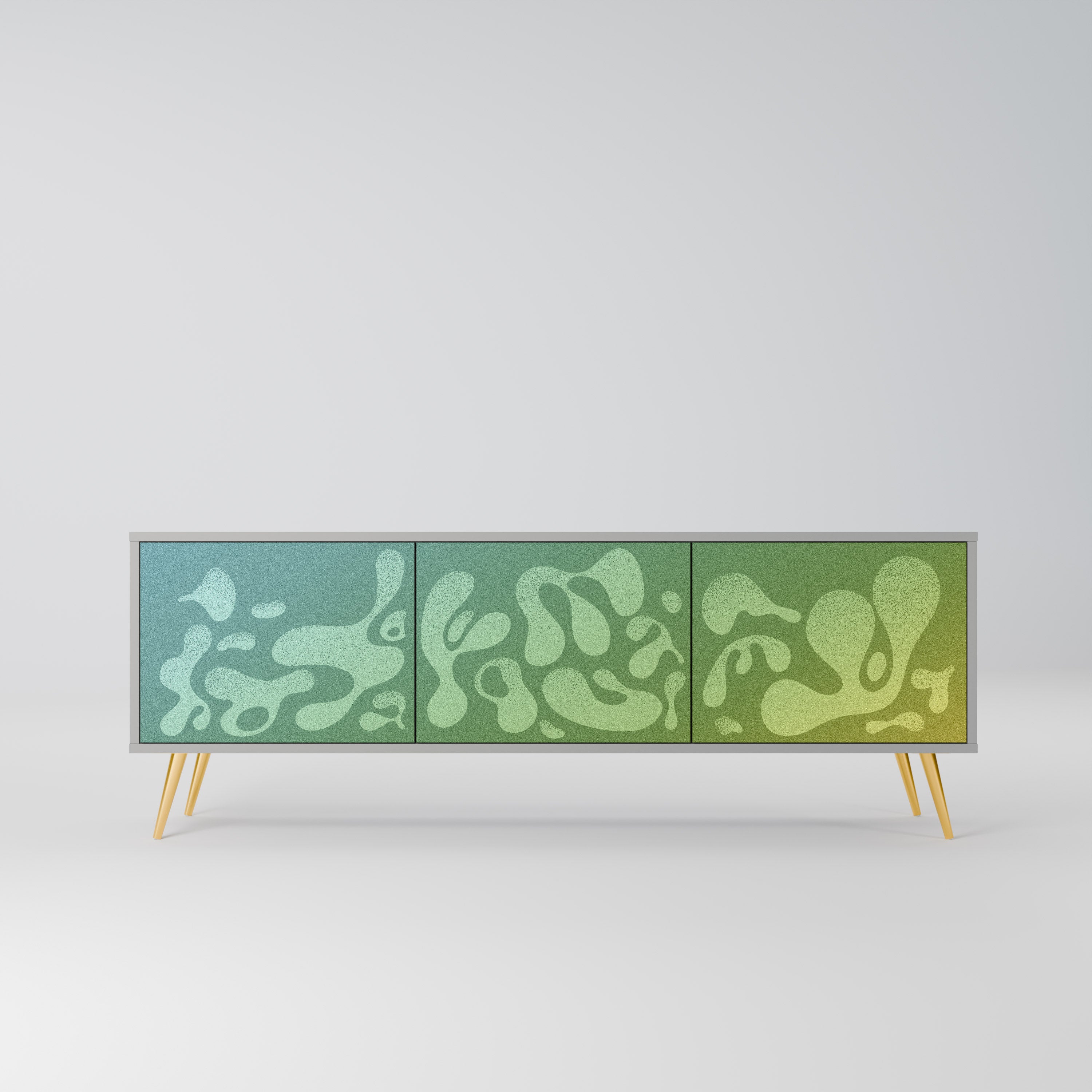 IRREGULAR BLUE Móvel de TV com 3 Portas em Acabamento Cinzento