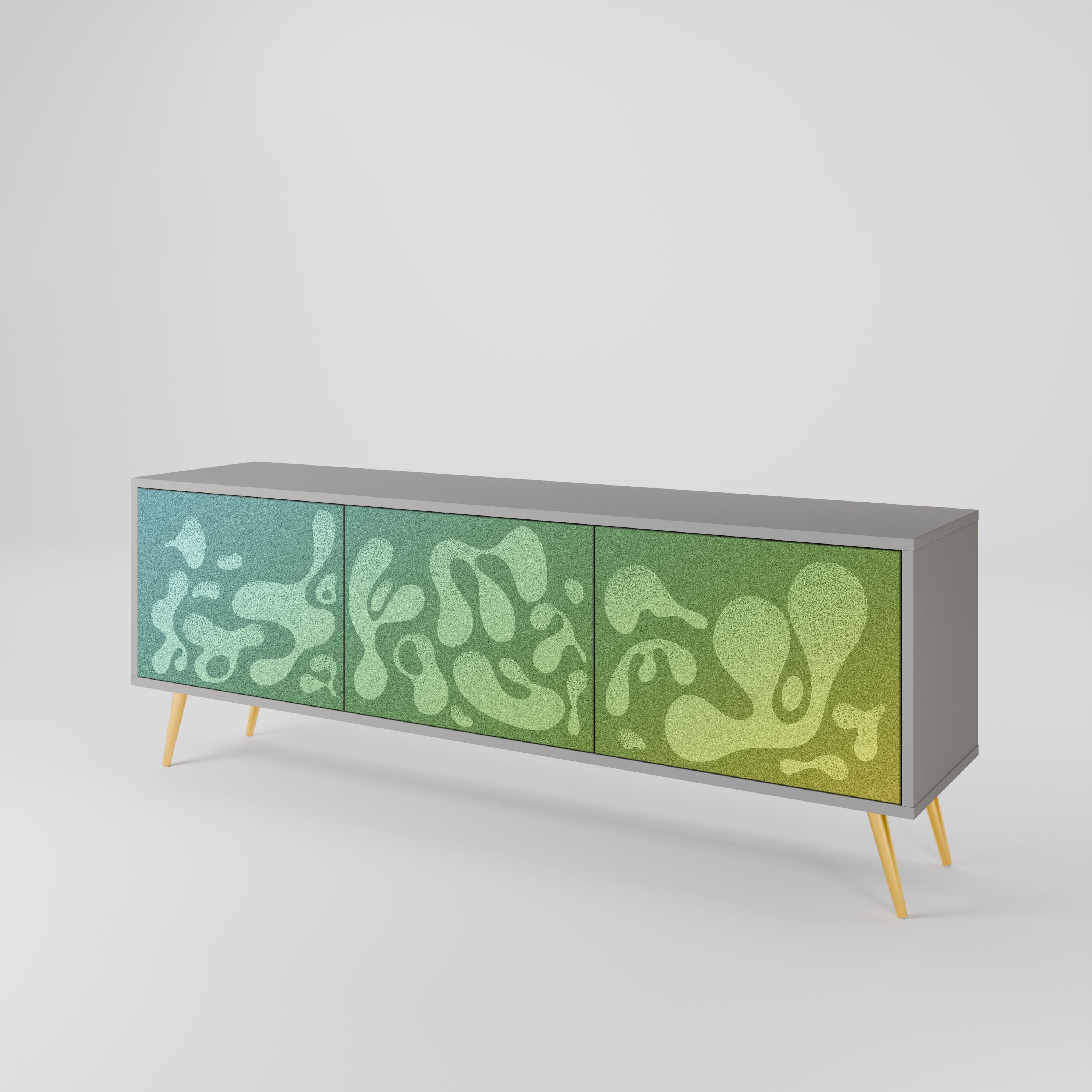 IRREGULAR BLUE Móvel de TV com 3 Portas em Acabamento Cinzento