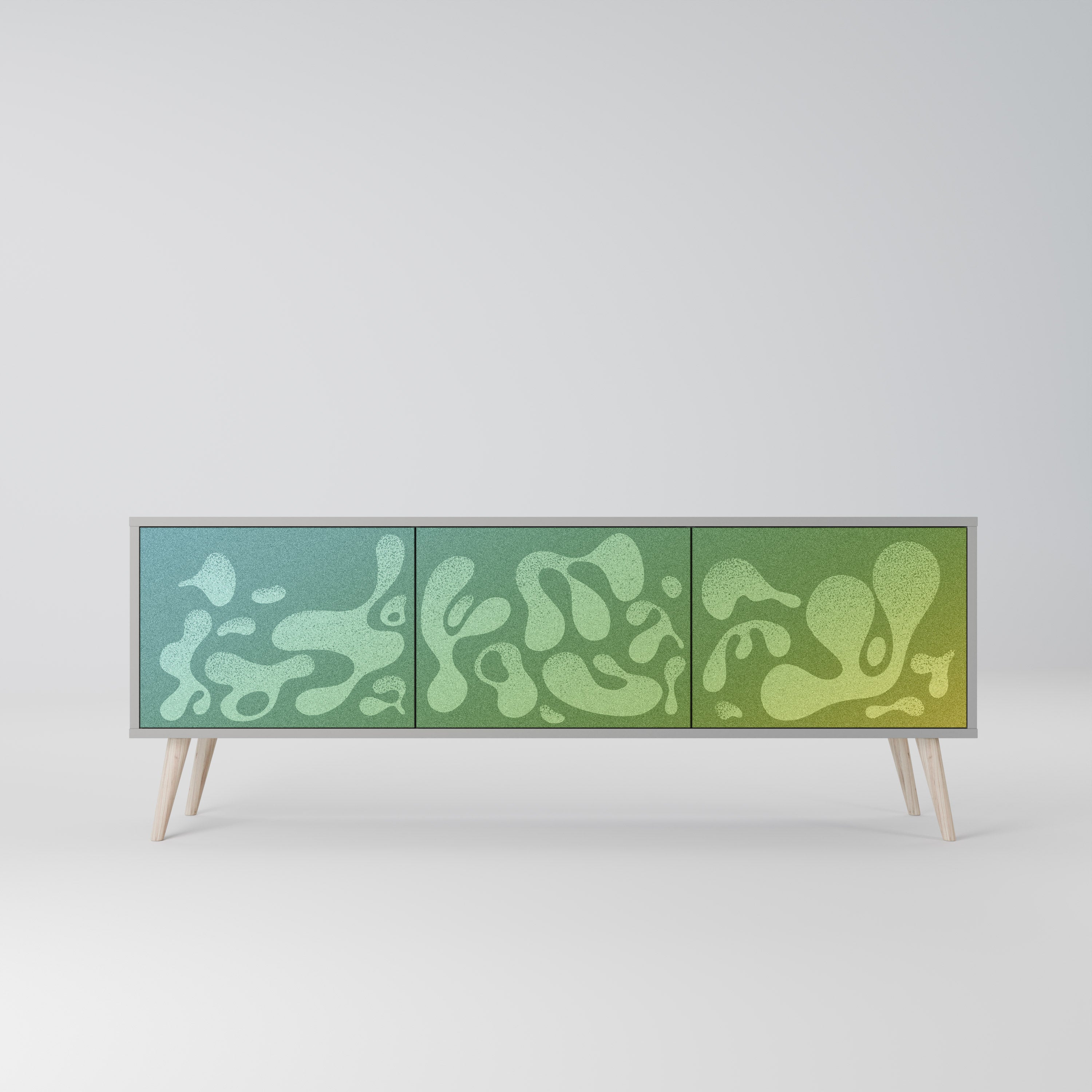 IRREGULAR BLUE Móvel de TV com 3 Portas em Acabamento Cinzento