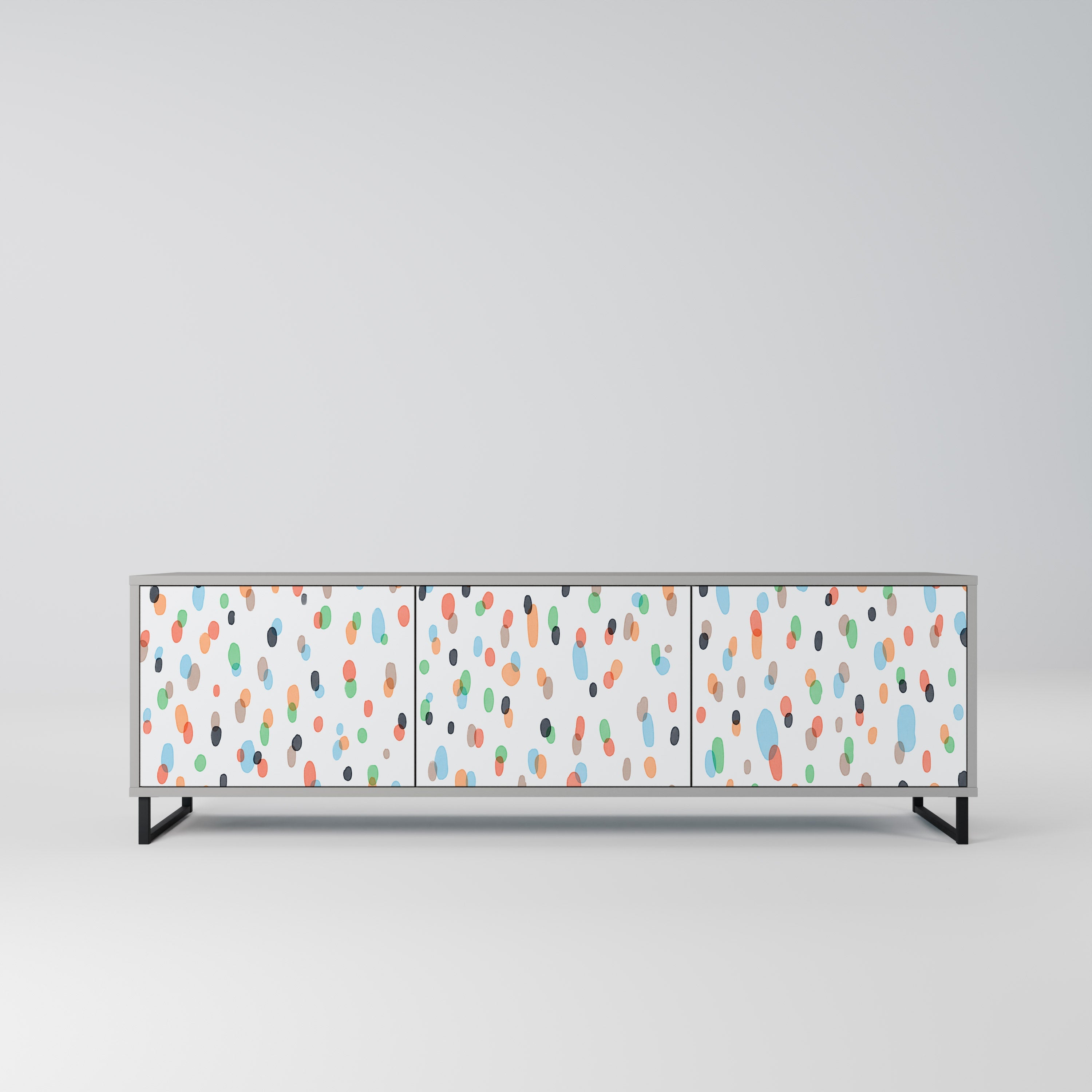 ENERGETIC SPOTS Móvel de TV com 3 Portas em Acabamento Cinzento