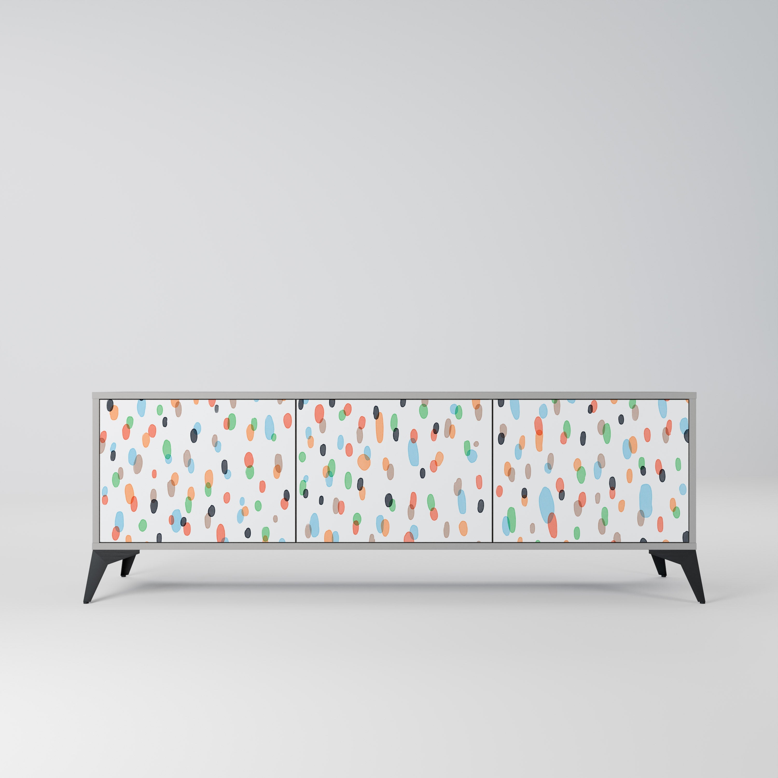 ENERGETIC SPOTS Móvel de TV com 3 Portas em Acabamento Cinzento