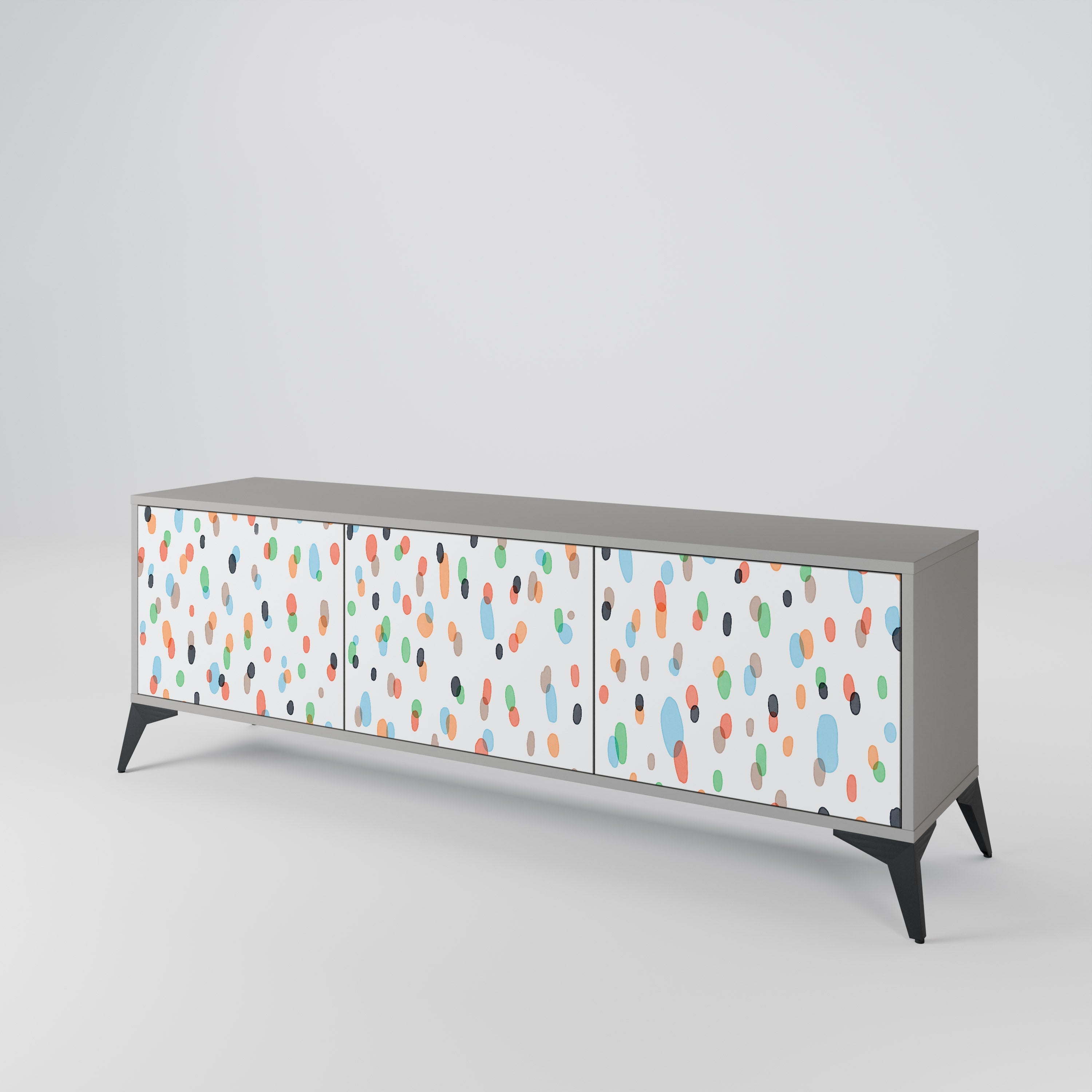 ENERGETIC SPOTS Móvel de TV com 3 Portas em Acabamento Cinzento