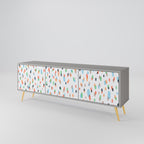 ENERGETIC SPOTS Móvel de TV com 3 Portas em Acabamento Cinzento