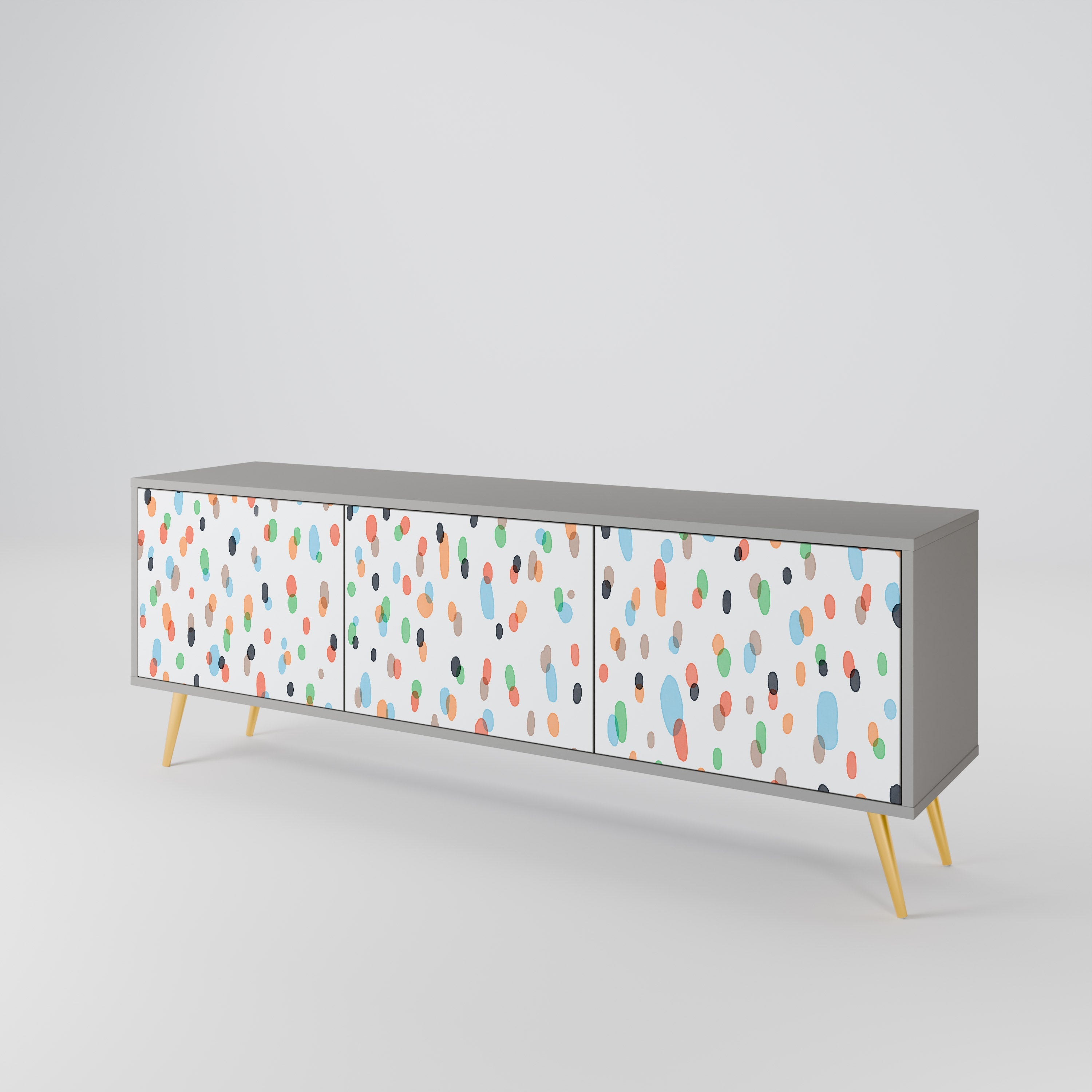 ENERGETIC SPOTS Móvel de TV com 3 Portas em Acabamento Cinzento