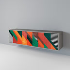 MAKESHIFT ARTISTRY Móvel de TV com 3 Portas em Acabamento Cinzento