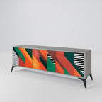 MAKESHIFT ARTISTRY Móvel de TV com 3 Portas em Acabamento Cinzento