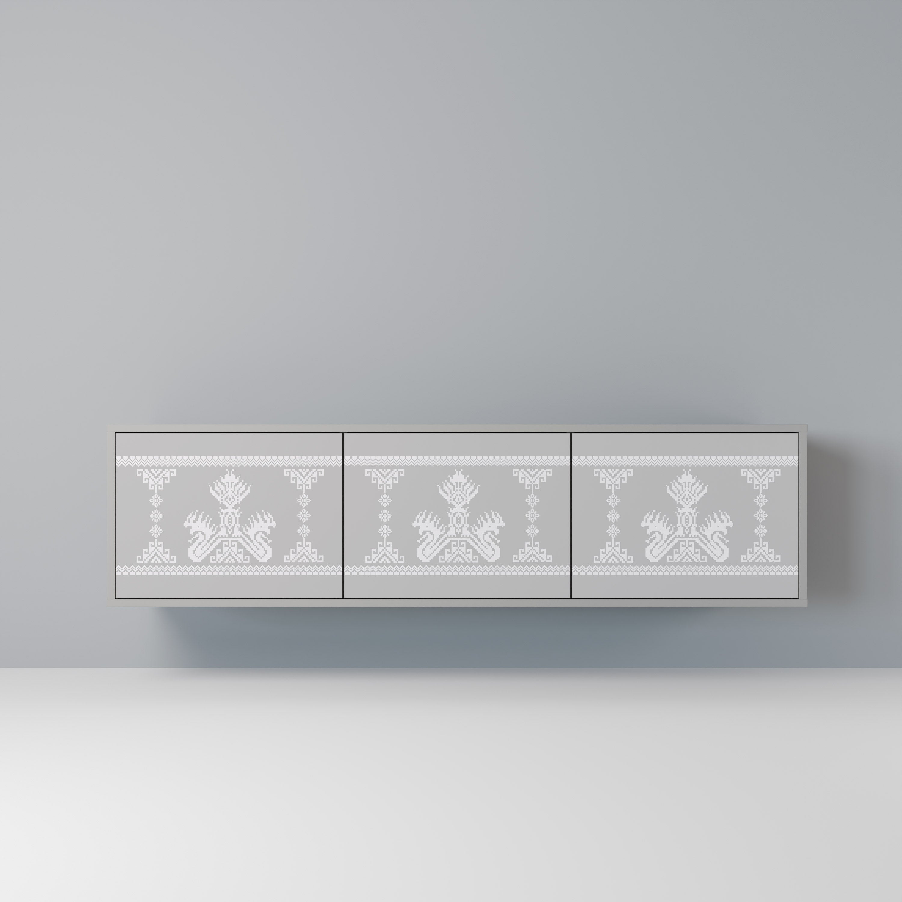 THAI GRAY Móvel de TV com 3 Portas em Acabamento Cinzento