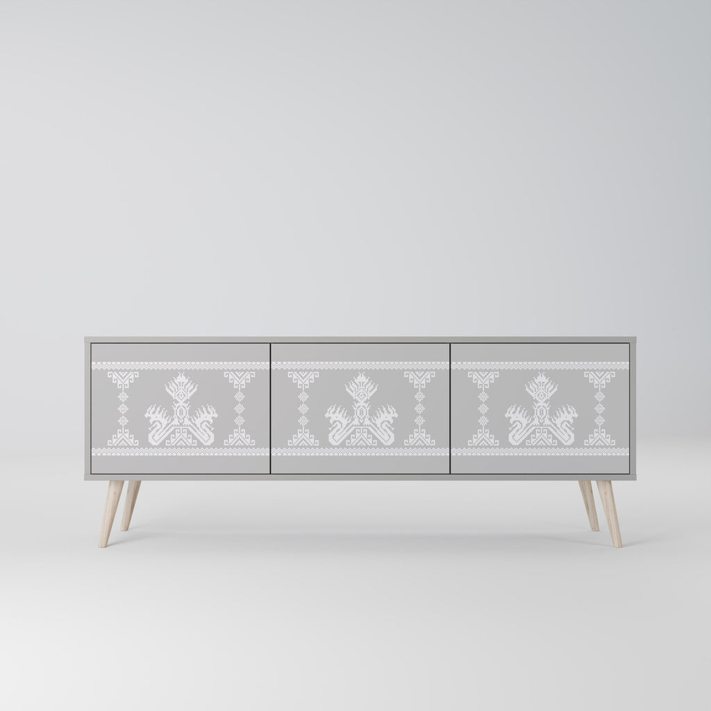 THAI GRAY Móvel de TV com 3 Portas em Acabamento Cinzento