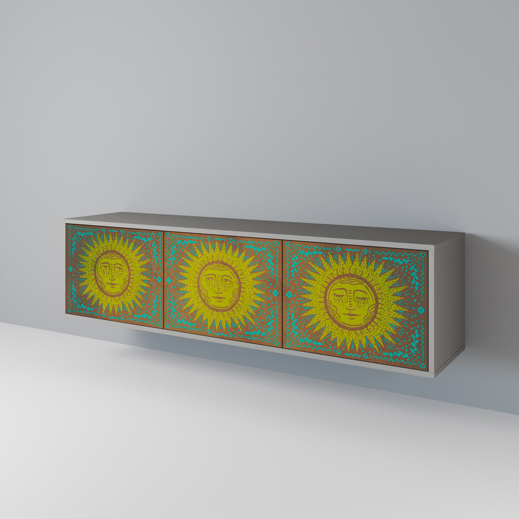 SUNSHINE EULOGY Móvel de TV com 3 Portas em Acabamento Cinzento