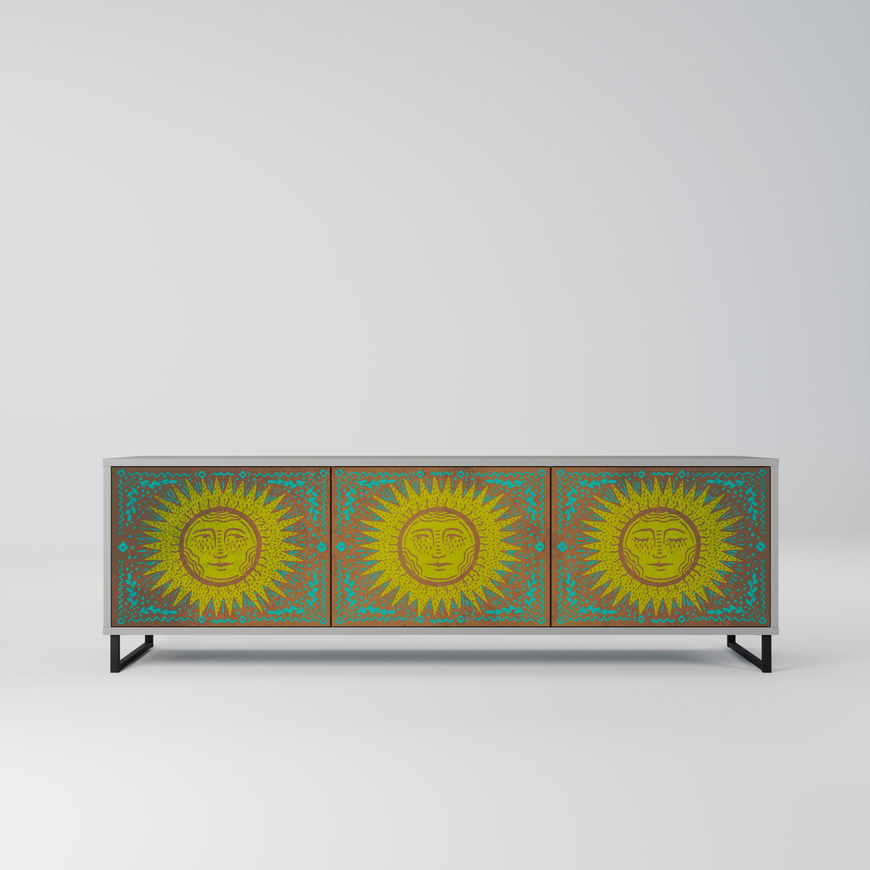 SUNSHINE EULOGY Móvel de TV com 3 Portas em Acabamento Cinzento