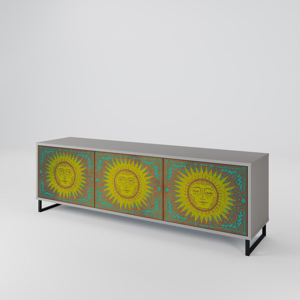 SUNSHINE EULOGY Móvel de TV com 3 Portas em Acabamento Cinzento