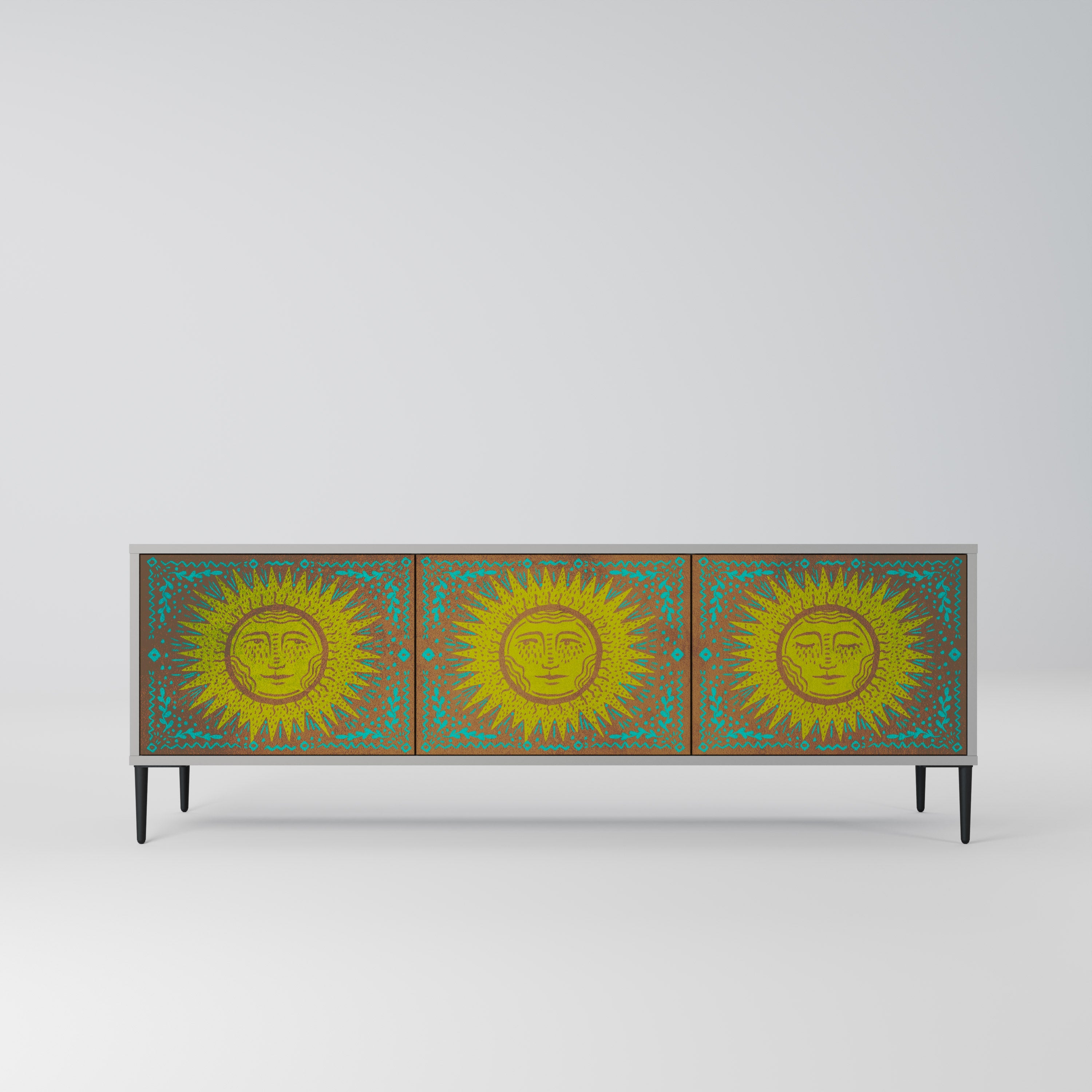 SUNSHINE EULOGY Móvel de TV com 3 Portas em Acabamento Cinzento