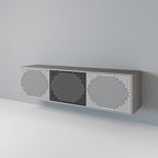 POLYGON ILLUSION Móvel de TV com 3 Portas em Acabamento Cinzento