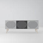 POLYGON ILLUSION Móvel de TV com 3 Portas em Acabamento Cinzento