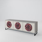 BROWN CIRCLES Móvel de TV com 3 Portas em Acabamento Cinzento