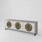 GREEN CIRCLES Móvel de TV com 3 Portas em Acabamento Cinzento