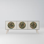 GREEN CIRCLES Móvel de TV com 3 Portas em Acabamento Cinzento