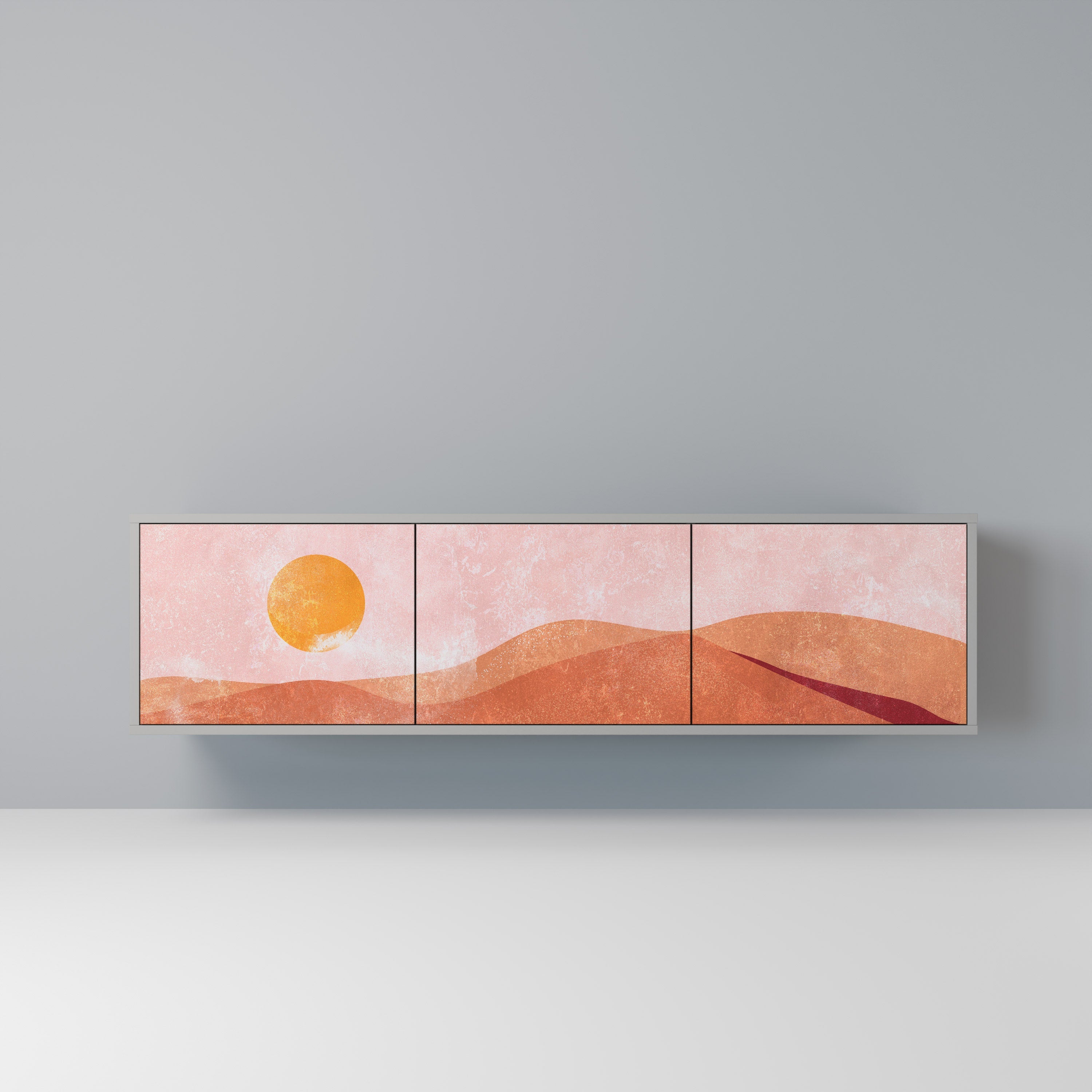 LUMINOUS SUNLIGHT Móvel de TV com 3 Portas em Acabamento Cinzento