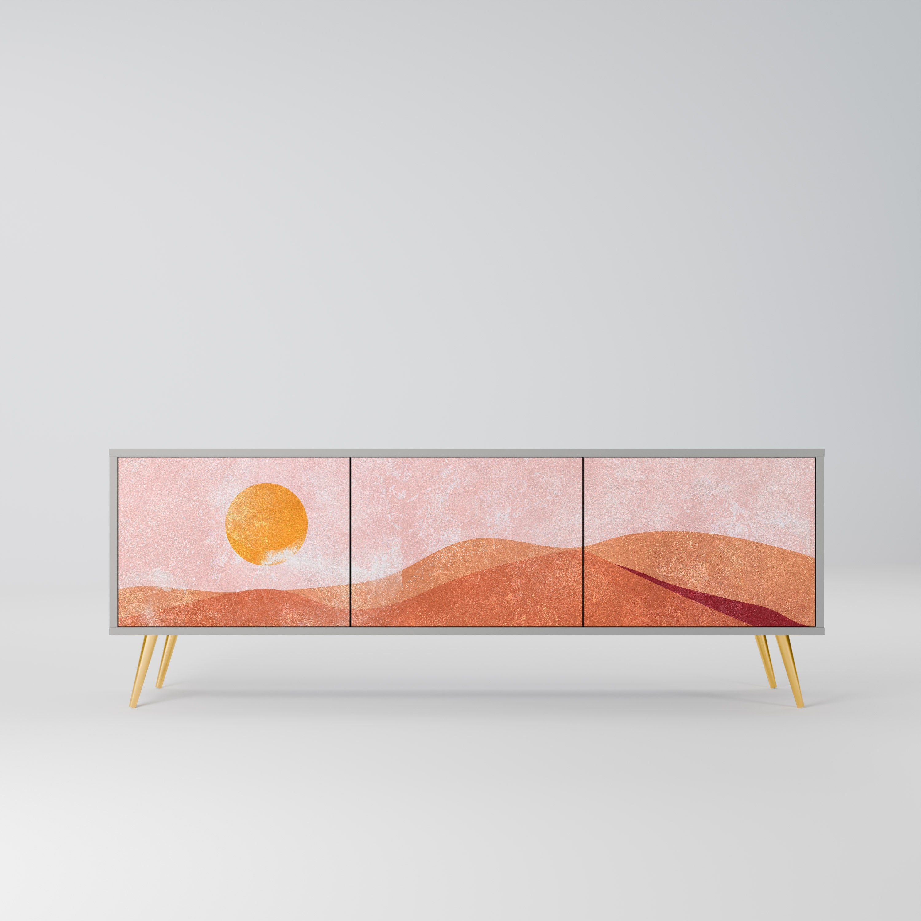 LUMINOUS SUNLIGHT Móvel de TV com 3 Portas em Acabamento Cinzento