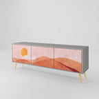 LUMINOUS SUNLIGHT 3-Door TV Stand in Grey Finish