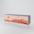 LUMINOUS SUNLIGHT 3-Door TV Stand in Grey Finish