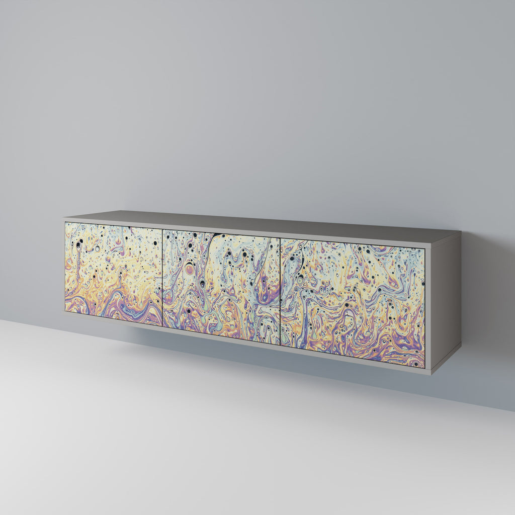 MOSAIC OF COLORS Móvel de TV com 3 Portas em Acabamento Cinzento