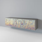 MOSAIC OF COLORS Móvel de TV com 3 Portas em Acabamento Cinzento